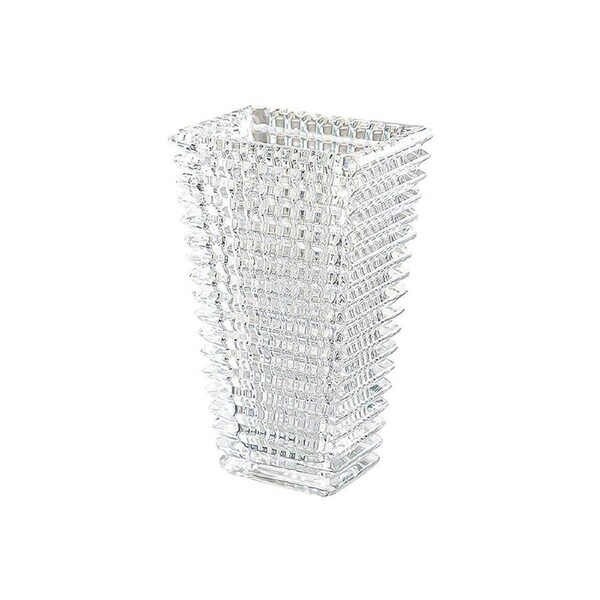 SOGA 22.5cm Handcrafted Clear Glass Vase Classic Design for Home Decor