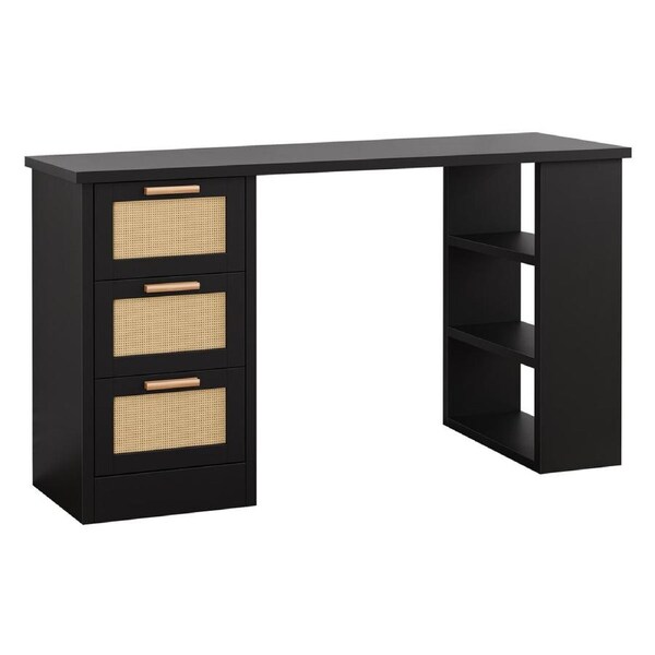 Alfordson Computer Desk Office Drawers Table - Black