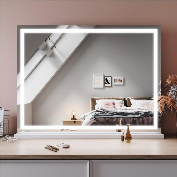 ELEGANT 80x62cm Hollywood Vanity 3 Colors Light Tape Makeup LED Mirror with USB Charge