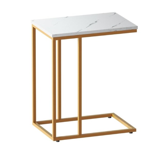 Marble Side Table C Shaped Couch Laptop Coffee Table Slide Under Sofa Bed Indoor