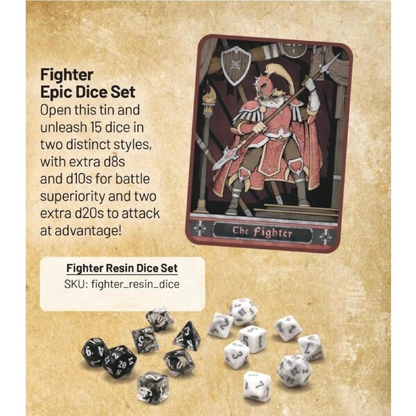 Beadle & Grimms Fighter EPIC Dice Set & Rolling Tray