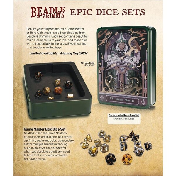 Beadle & Grimms Game Master EPIC Dice Set & Rolling Tray