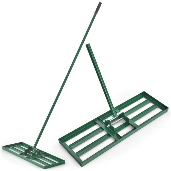Costway 75cm x 25cm Lawn Leveling Rake Heavy-duty Ground Level Tool Garden & Golf Course Farm Green