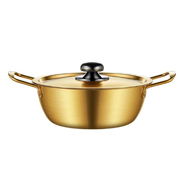 SOGA 22cm Vibrant Yellow Ramen Pot with Lid