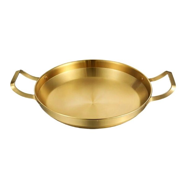 SOGA 30cm Dry Pot, Gold Plated 202 Material Stainless Steel and Kitchen Essential