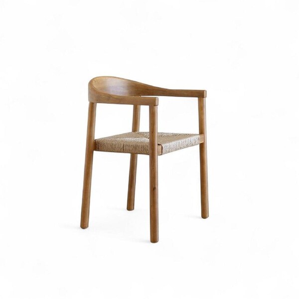 Kotara Hardwood Timber Outdoor Indoor Dining Chair with Rattan Base - Dining Chairs