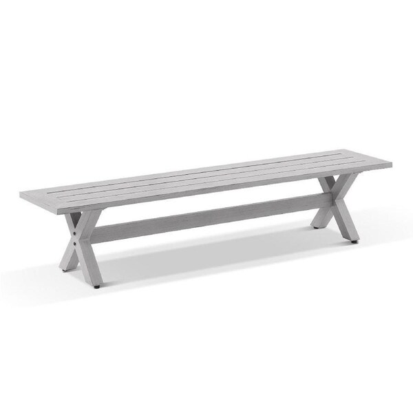 Aged Teak look Tahitian 2m Aluminium Bench Seat with Cushion - Benches