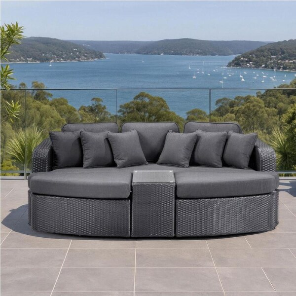 Noosa Outdoor Wicker 4 Piece Modular Garden Daybed - Outdoor Daybeds