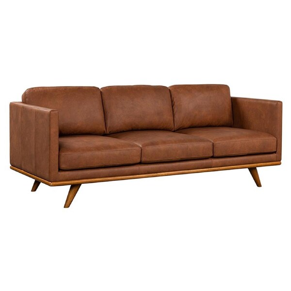 Manly Italian Leather Couch Indoor 3 Seater Hazel Lounge Sofa - Fabric Lounges