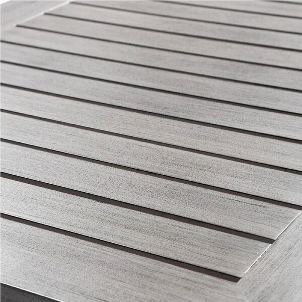 Aged Teak look Tahitian 2.1m Aluminium Dining Table - Outdoor Aluminium Tables