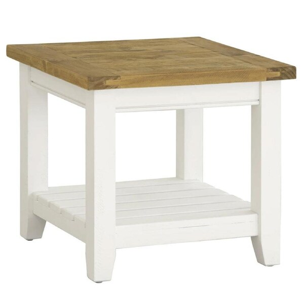 Leura Belle Indoor Side Table in Brushed with Natural Timber Top - Indoor Coffee Tables