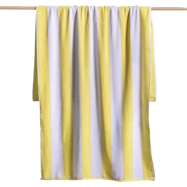Canningvale Striped Cabana Cotton Terry Beach Quick-Drying Soft Towel Sunshine