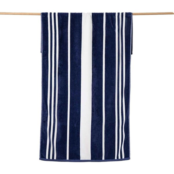 Canningvale Sorrentina Velour Beach Durable Quick-Drying Soft Towel Lido Navy