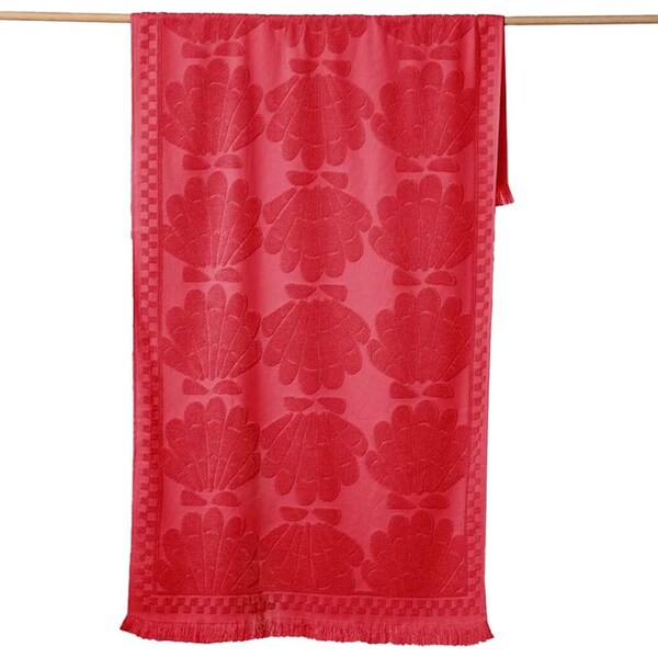 Canningvale Postitana Terry Beach Durable Quick Drying Towel Shell Geranium