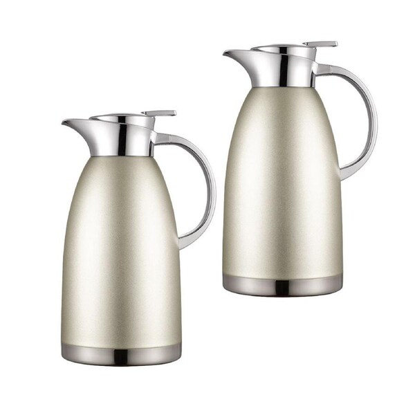 SOGA 2X 1.8LSilver Double-Wall vacuum with 2 layers stainless steel Construction Thermal Flask