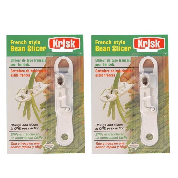 Krisk Bean Slicer White - Pack of 2