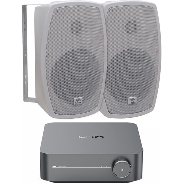 WiiM Cafe Background Music System Streaming Amplifier Outdoor Speakers