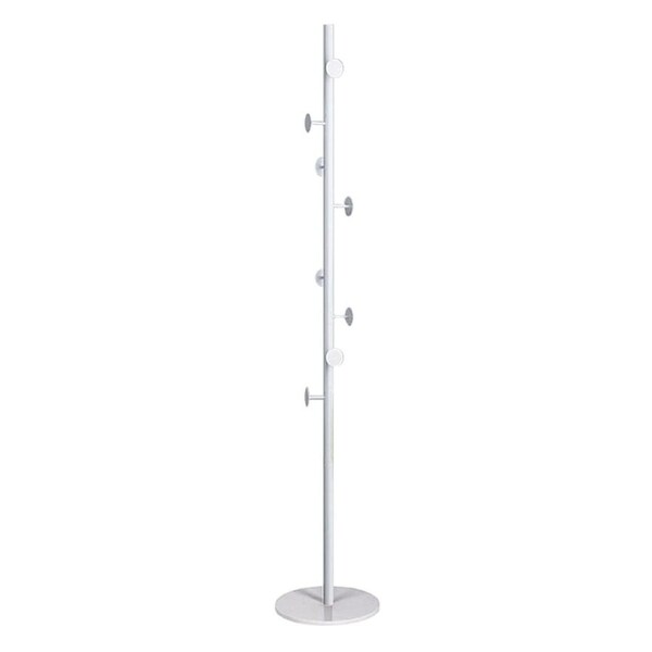 Metal Coat Rack Stand with Natural Marble Base,Free Standing Hall Tree, Home Entry-way Hat Hanger Organizer-White