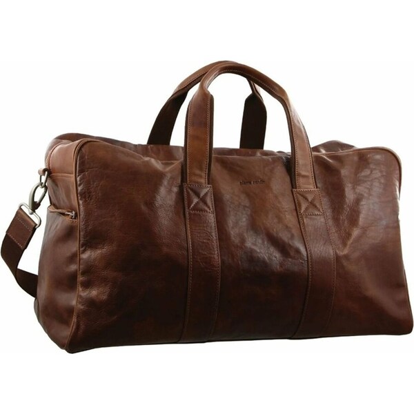 Pierre Cardin 51.5x30cm Rustic Leather Business/Overnight Duffle Bag Chestnut