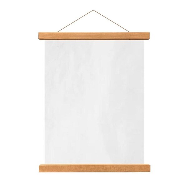 Magnetic Poster Frame Teak Wooden Hanging Wall Art Poster Hanger 51cm