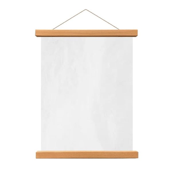 Magnetic Poster Frame Teak Wooden Hanging Wall Art Poster Hanger 61cm