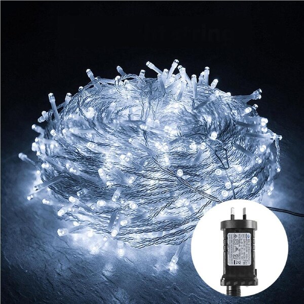 500 Low Voltage LED Fairy Lights 8 Function Memory Hold Multicolor Christmas Decoration Cool White