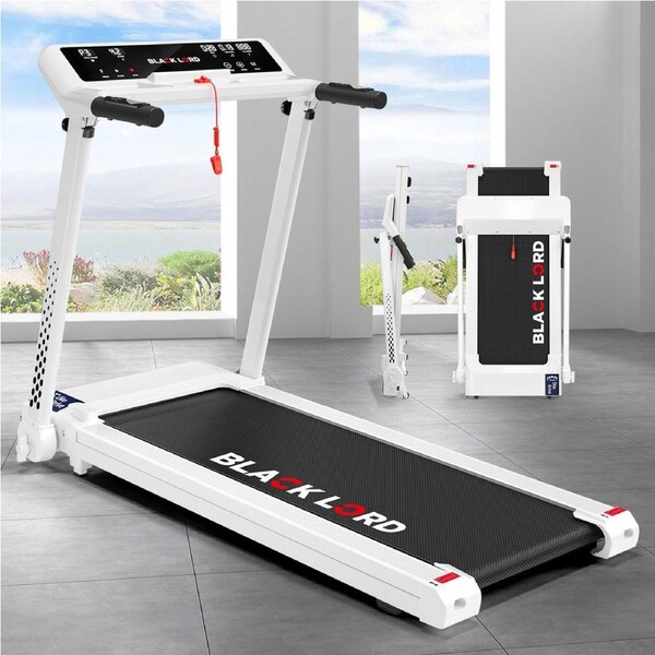 BLACK LORD Treadmill Electric Exercise Running Machine Foldable Home Gym Fitness White
