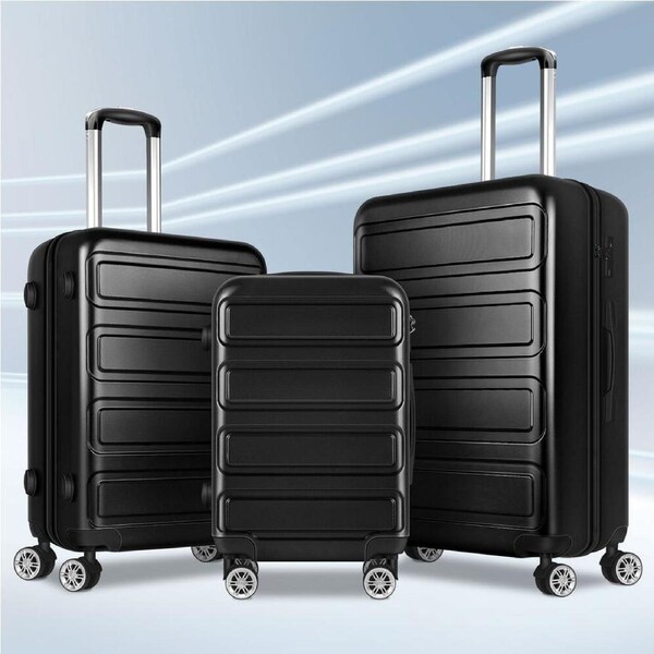 ALFORDSON Luggage 3PCS Sets Suitcase Trolley TSA Carry on Hard Case Black