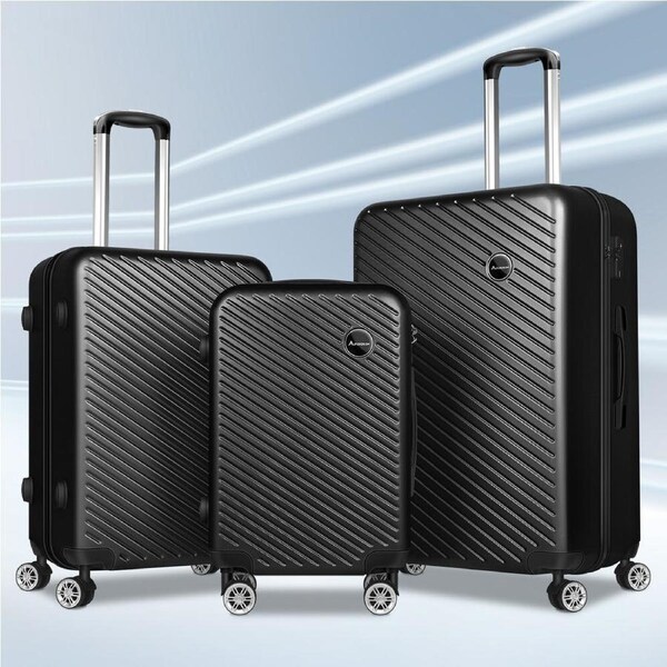 ALFORDSON Luggage 3PCS Set Suitcase Trolley TSA Carry on Hard Case Black