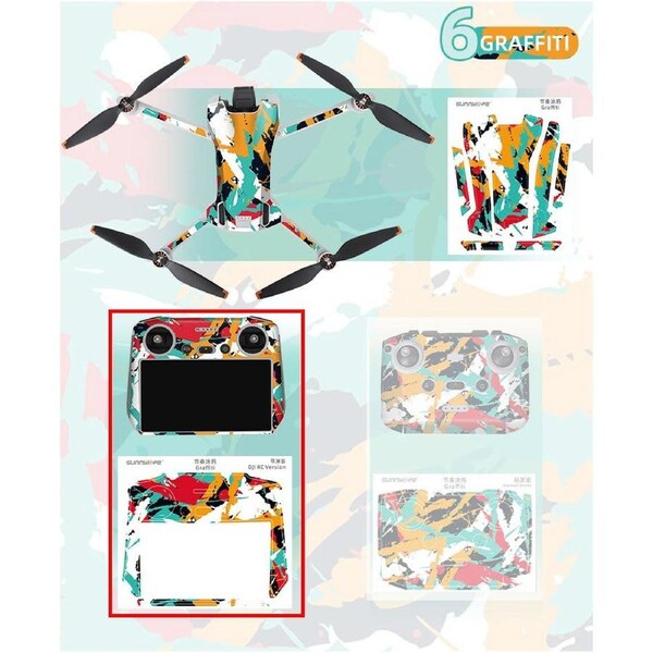 Sunnylife Skin Sticker for Mini 3 (Drone+DJI RC Remote) Graffiti