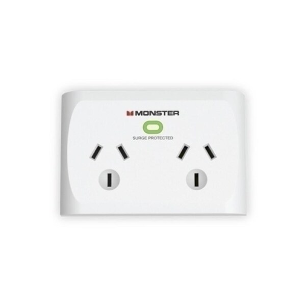 Monster Dual Socket Surge Protector - White