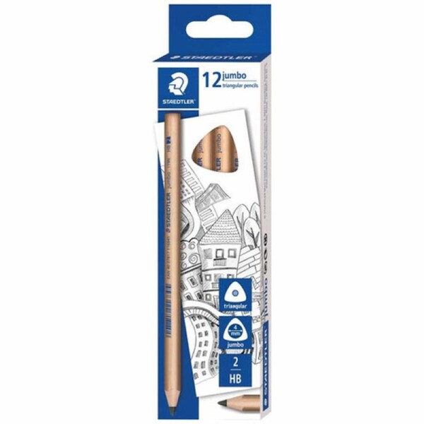 Staedtler Natural Jumbo Triangular HB Pencil - Box of 12