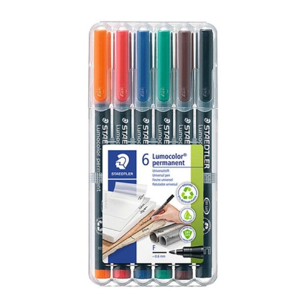 Staedtler Perm Marker Fin Ast Wlt6