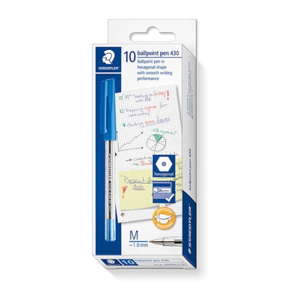 Staedtler Ballpoint430 Md Blu Bx10