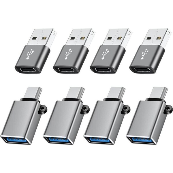 USB C Adapter 8 Pack,4 Pack USB C to USB Adapter,4 Pack USB A to USB C Adapter, USB to USB C Adapter, USB Type C Male Female Adapter for iPhone, MacBook Pro, iPad, iMac and More