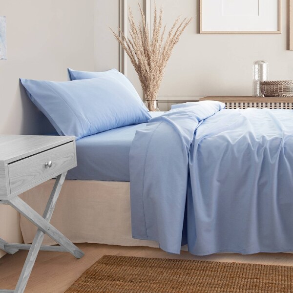 Royal Comfort 3000 Thread Count Bamboo Cooling Sheet Set Soft Touch Bedding Light Blue / Queen