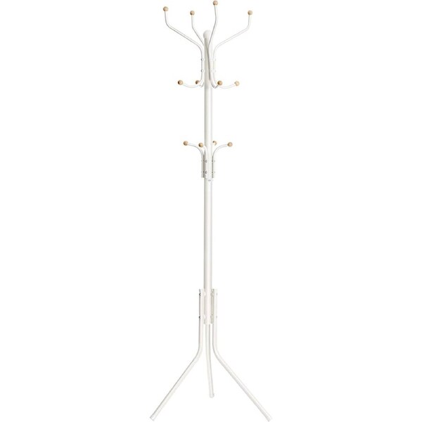 Metal Coat Rack 182cm Tall Hall Tree White