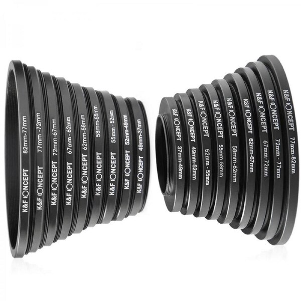 K&F Concept 18-in-1 Filter Adapter Set (9x Step Up Ring + 9x Step Down Ring)
