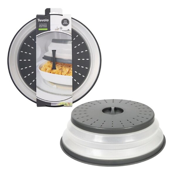 Tovolo Collapsible Microwave Food Cover Anti-Splatter 31.5cm Large - Charcoal