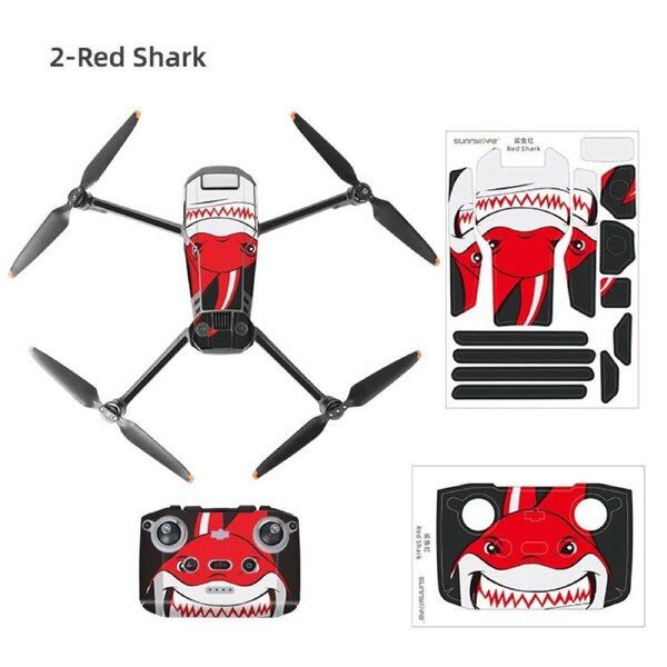 Sunnylife Decals Skin 3M Sticker for DJI Mavic 3 (Red Shark)