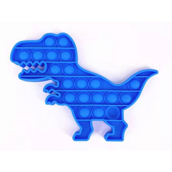 3D Multi Push Pop Its Fidget Toys Push Bubble Kids Focus Sensory Toys Pop it Game Dianosaur - Blue