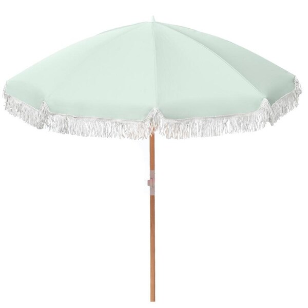 Havana Outdoors Beach Umbrella Portable 2 Metre Fringed Garden Sun Shade Shelter Natural