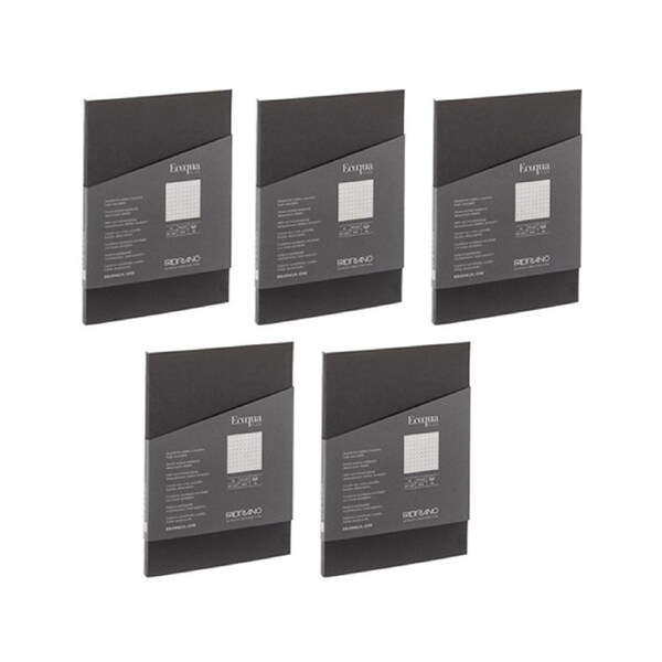 5x Fabriano Ecoqua Plus Nero Dots Glued A5 Notebook Home School stationery