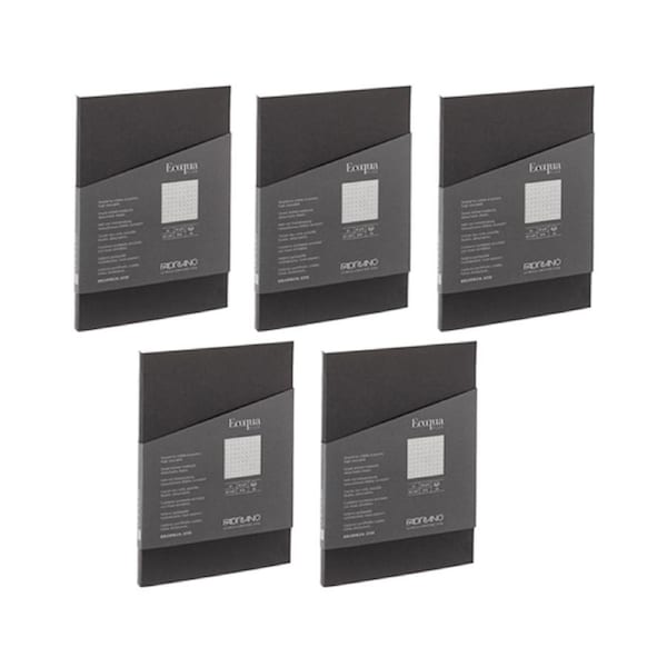 5x Fabriano Ecoqua Plus Limone Dots Glued A5 Notebook Home School stationery