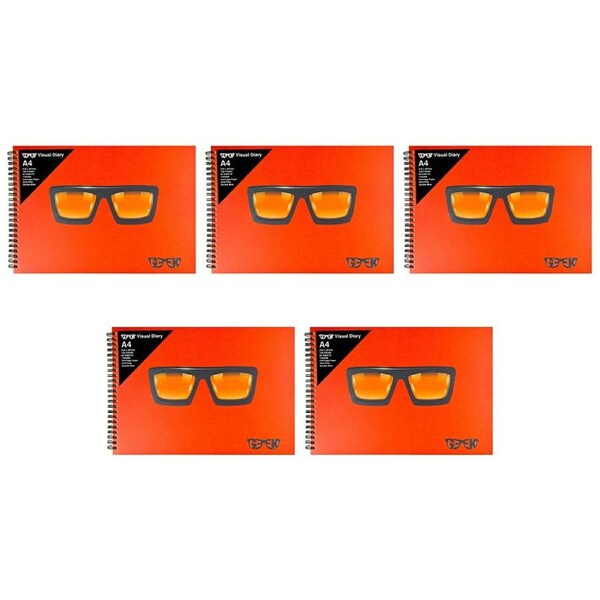 5x Geek Visual Diary Thick Glasses A4 Home School stationery Drawing/Design