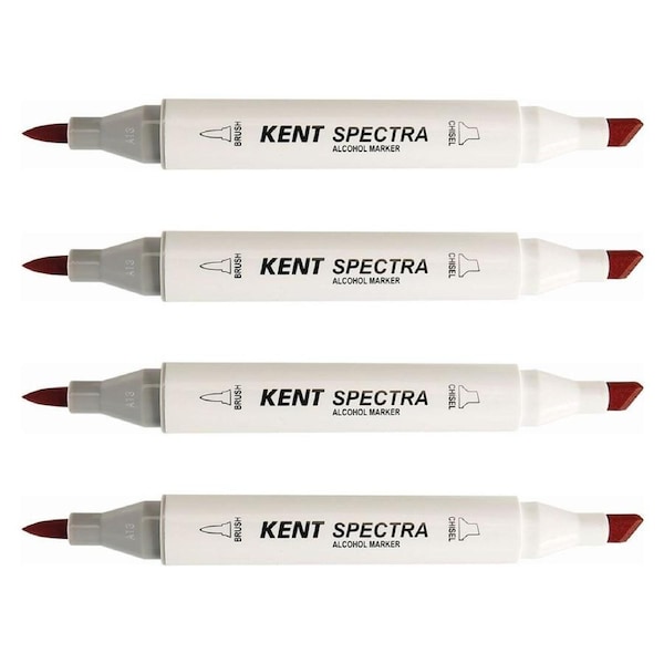 4x Kent Spectra Graphic Technical Markers Creative Drawing/Design Brick Brown