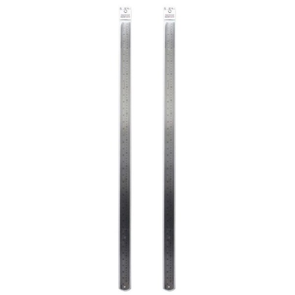 2x Kent Steel Ruler 1000mm Imp/Met Home/School Technical Drawing/Graphic Design