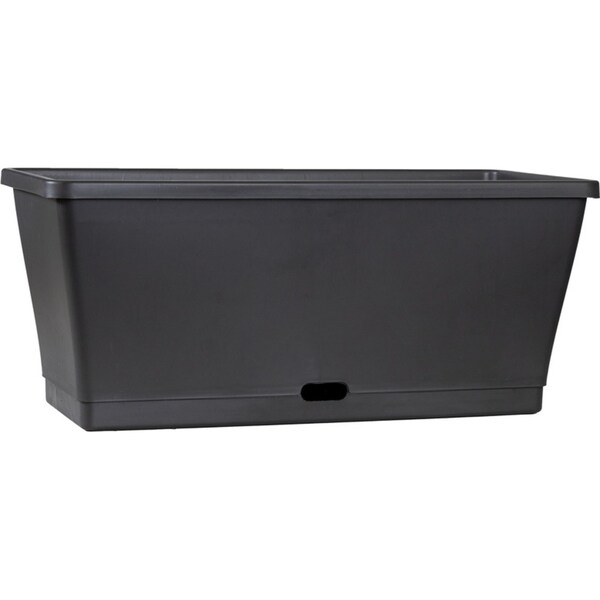 Homeleisure WaterSaver Metro Rectangle Planter Plant Pot Garden Decor 75cm Charc