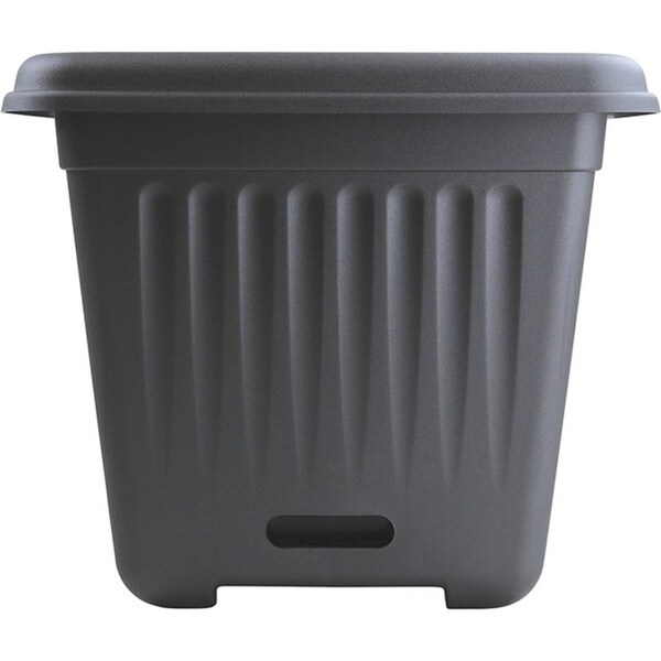Homeleisure WaterSaver Traditional Square Planter Flower/Plant Pot 39cm Charc