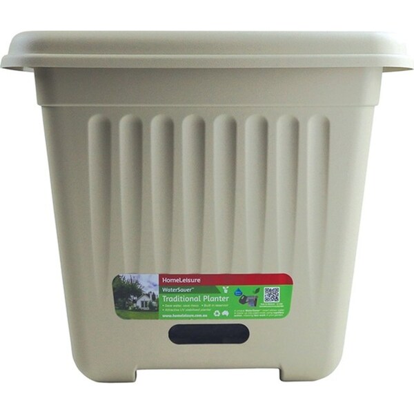 Homeleisure WaterSaver Traditional Square Planter Flower/Plant Pot 39cm Stone